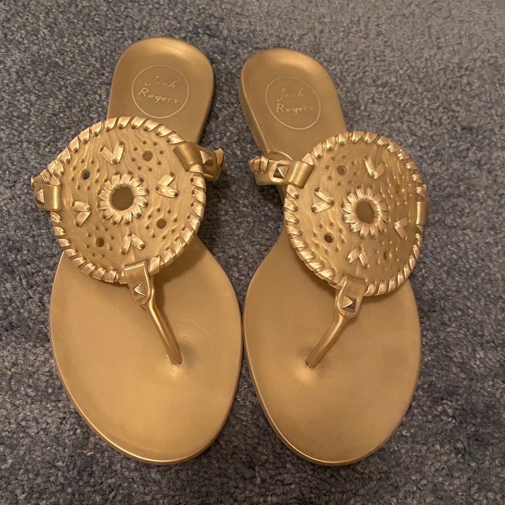 Jack Rogers Metallic Gold Georgica Sandals